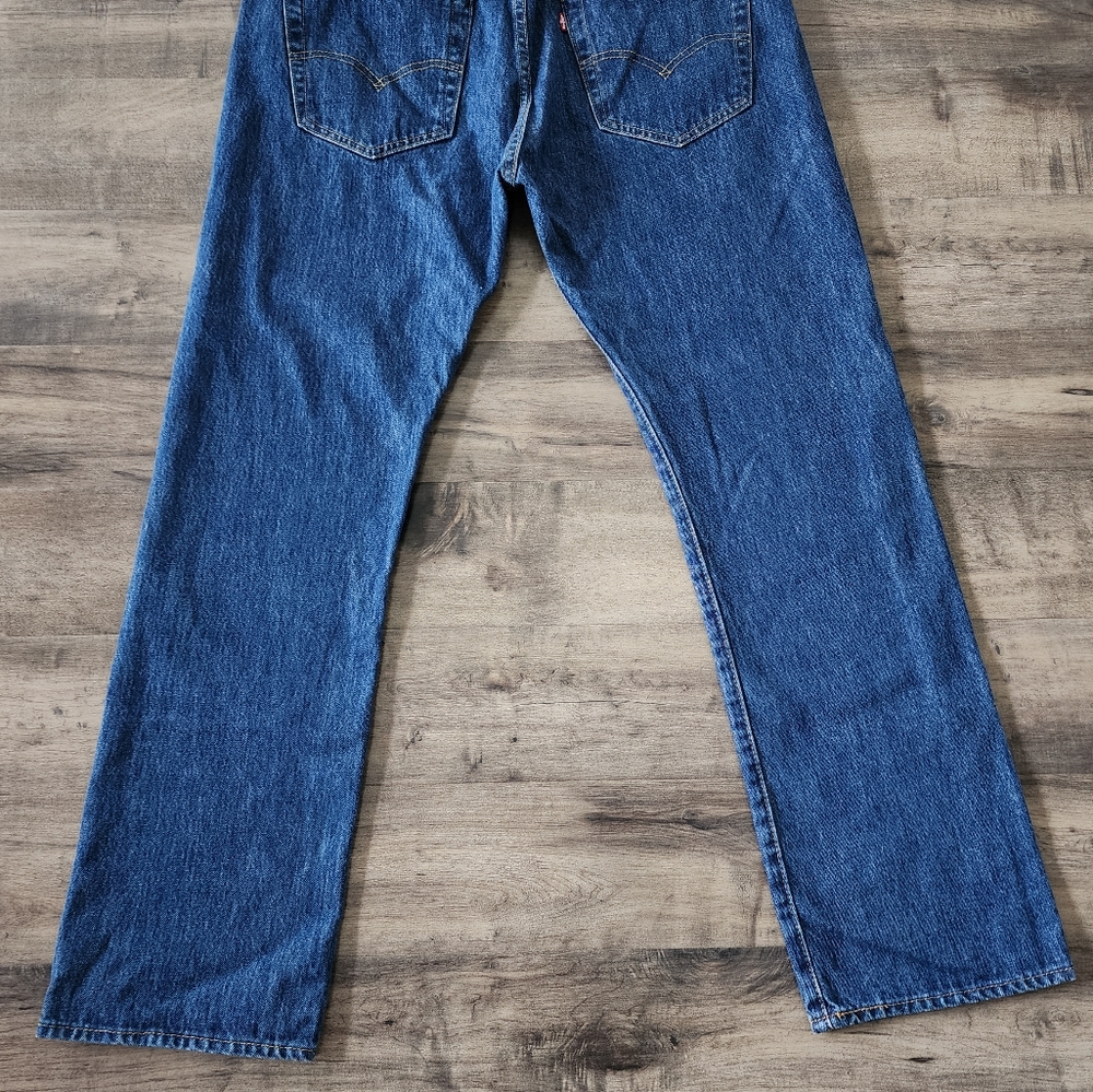 Levi's 501 Original Fit Straight Leg Blue Jeans Men's Size 36 - Picture 6 of 13